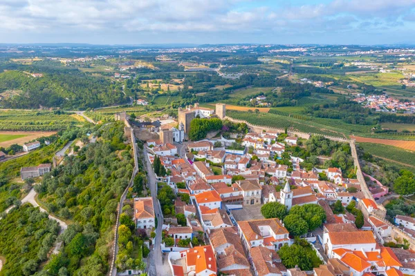 Portekiz 'in Obidos şehrinin Panoraması.