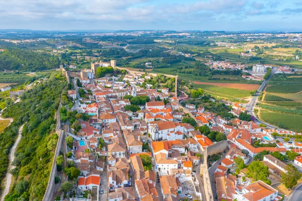Portekiz 'in Obidos şehrinin Panoraması.