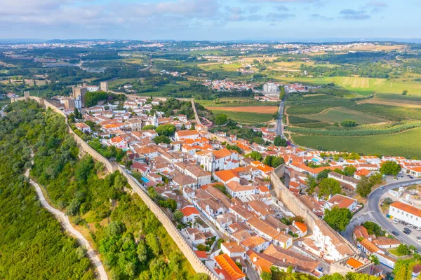 Portekiz 'in Obidos şehrinin Panoraması.