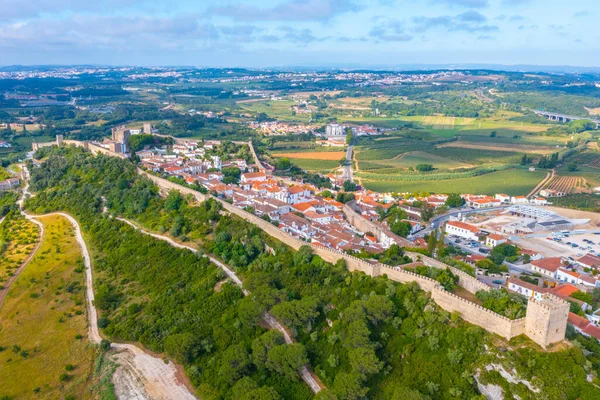 Portekiz 'in Obidos şehrinin Panoraması.