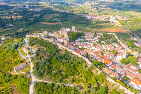 Portekiz 'in Obidos şehrinin Panoraması.