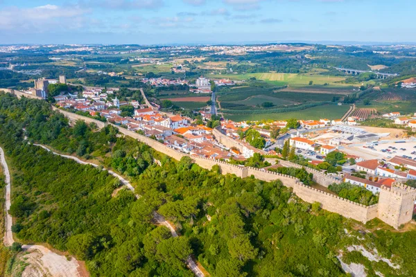 Portekiz 'in Obidos şehrinin Panoraması.