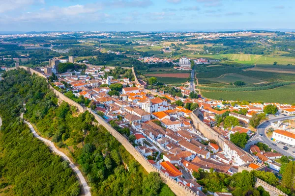 Portekiz 'in Obidos şehrinin Panoraması.