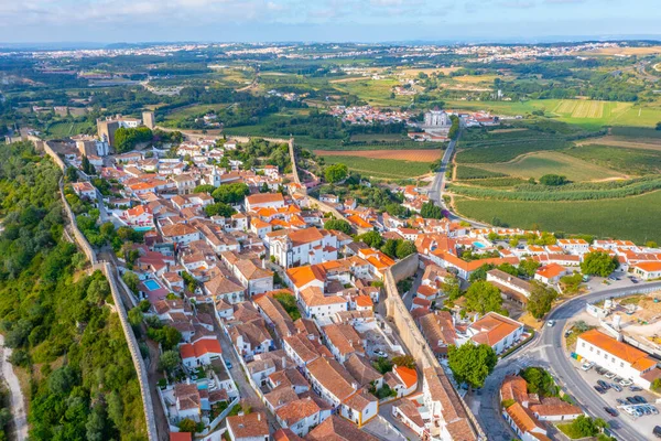 Portekiz 'in Obidos şehrinin Panoraması.
