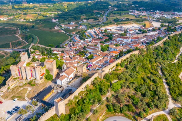 Portekiz 'in Obidos şehrinin Panoraması.