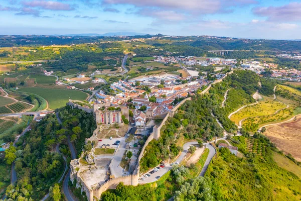 Portekiz 'in Obidos şehrinin Panoraması.