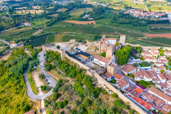 Portekiz 'in Obidos şehrinin Panoraması.