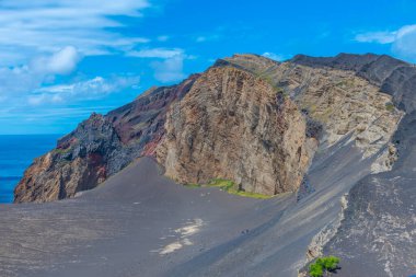 Faial Adası, Azores, Portekiz 'de Capelinhos Yanardağı' nın Deniz Burnu.