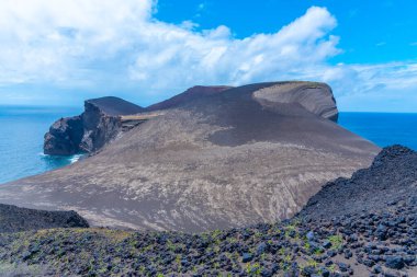 Faial Adası, Azores, Portekiz 'de Capelinhos Yanardağı' nın Deniz Burnu.