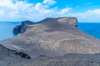Faial Adası, Azores, Portekiz 'de Capelinhos Yanardağı' nın Deniz Burnu.