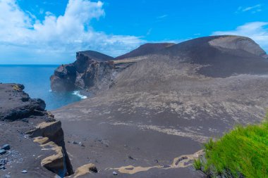 Faial Adası, Azores, Portekiz 'de Capelinhos Yanardağı' nın Deniz Burnu.
