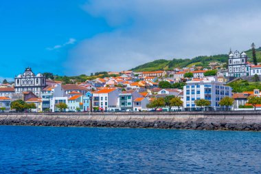 Portekiz 'in Horta kasabasının kıyı şeridi Faial Adası, Azores.