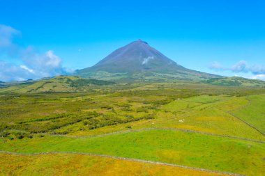 Pico adasının manzarası Pico Dağı, Azores, Portekiz egemenliğinde..