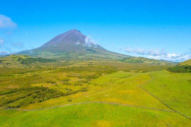 Pico adasının manzarası Pico Dağı, Azores, Portekiz egemenliğinde..
