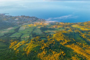 Portekiz 'deki Pico adasının kıyı şeridi.