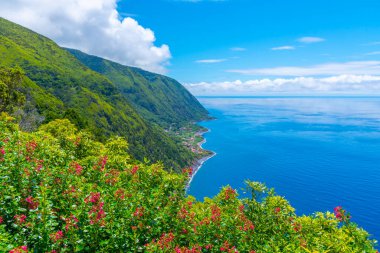 Portekiz 'in Sao Jorge adasındaki Faja dos Vimes köyü.