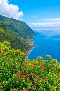 Portekiz 'in Sao Jorge adasındaki Faja dos Vimes köyü.