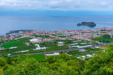 Vila Franca do Campo 'nun Panorama' sı Sao Miguel Adası, Azores Portekiz.