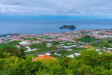 Vila Franca do Campo 'nun Panorama' sı Sao Miguel Adası, Azores Portekiz.