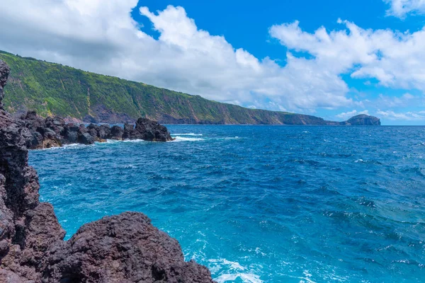 Přírodní Bazény Varadouro Faial Island Azory Portugalsko — Stock fotografie