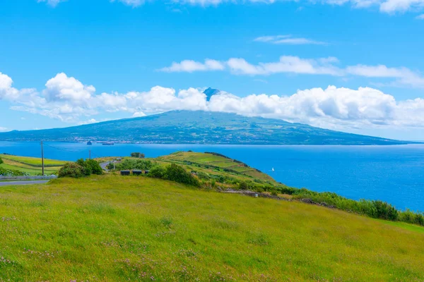 Pico Ostrov Pohled Faial Azory Portugalsko — Stock fotografie