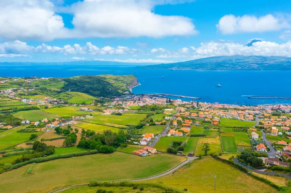 Horta Kasabasının Arkasındaki Pico Adası Faial Azores Portekiz — Stok fotoğraf