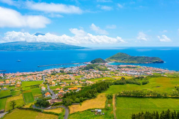 Horta Kasabasının Arkasındaki Pico Adası Faial Azores Portekiz — Stok fotoğraf