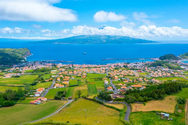 Ostrov Pico Městem Horta Faial Azory Portugalsko — Stock fotografie