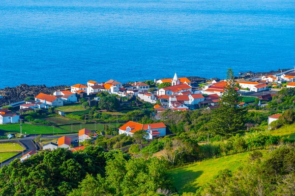 Widok Lotu Ptaka Miejscowość Santo Amaro Wyspie Pico Portugalii — Zdjęcie stockowe
