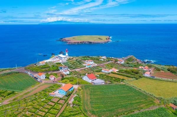 Panorama Ponta Topo Ostrově Sao Jorge Portugalsku — Stock fotografie
