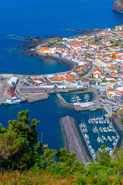 Vista Aérea Ciudad Velas Isla Sao Jorge Portugal — Foto de Stock