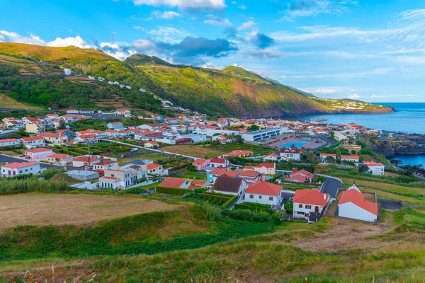 Letecký Pohled Město Velas Ostrově Sao Jorge Portugalsku — Stock fotografie