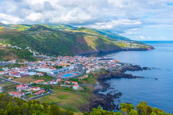Letecký Pohled Město Velas Ostrově Sao Jorge Portugalsku — Stock fotografie
