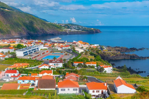 Letecký Pohled Město Velas Ostrově Sao Jorge Portugalsku — Stock fotografie