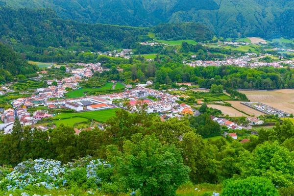 Aerial View Furnas Town Sao Miguel Island Azores Portugal — Stock Photo, Image