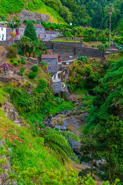 Ribeira dos Caldeiroes Sao Miguel adasındaki doğal park, Azores, Portekiz.