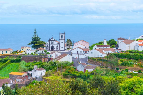 Sao Miguel Adası, Azores Portekiz 'deki Nordeste kasabasının hava manzarası..