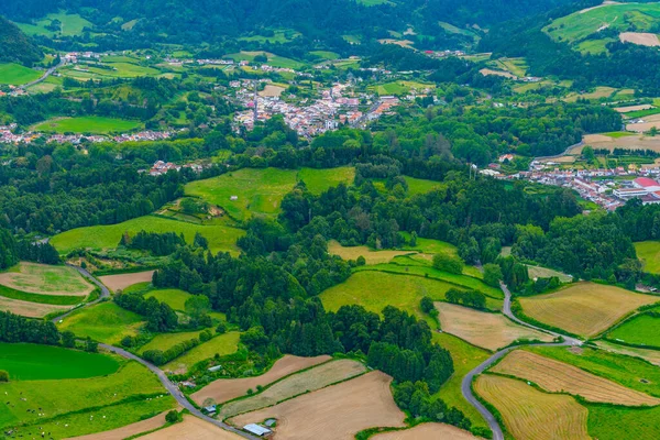 Aerial View Furnas Town Sao Miguel Island Azores Portugal — стоковое фото