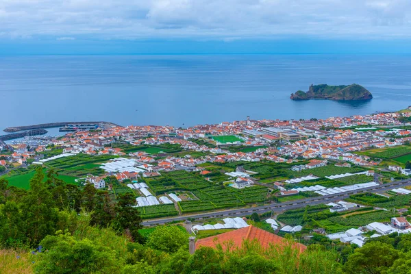Vila Franca do Campo 'nun Panorama' sı Sao Miguel Adası, Azores Portekiz.
