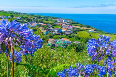 Miradouro do Pico Vermelho Sao Miguel Adası, Portekiz.