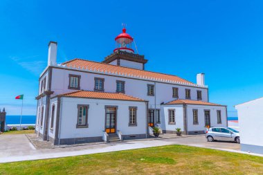 Ponta da Ferraria deniz feneri Sao Miguel Adası, Portekiz.