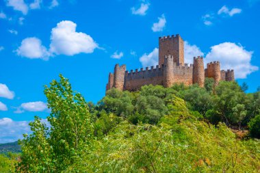 Portekiz 'de Tajo nehri üzerinde Castelo de Almourol.