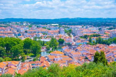 Portekiz 'in Tomar kasabasının havadan görünüşü.