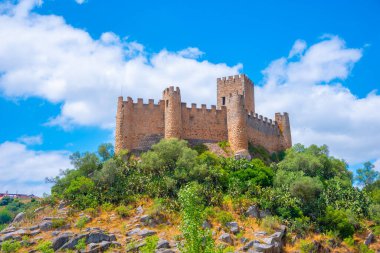 Portekiz 'de Tajo nehri üzerinde Castelo de Almourol.
