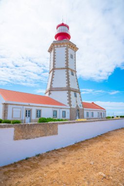 Cabo Espichel 'deki deniz feneri Portekiz' deki doğal park Arrabida 'da..