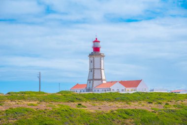 Cabo Espichel 'deki deniz feneri Portekiz' deki doğal park Arrabida 'da..