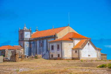 Portekiz 'deki doğal park Arrabida' daki Cabo Espichel Kilisesi 'nde..