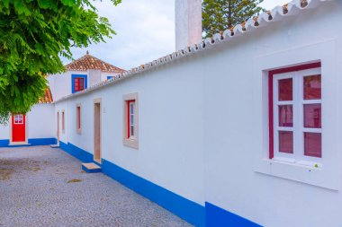 Portekiz 'in eski kasabasının dar sokakları Porto Covo.