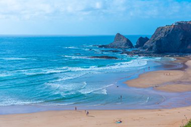 Portekiz 'deki Praia de Ohexe Manzarası.