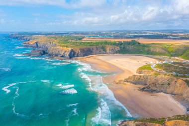 Portekiz 'deki Praia de Ohexe Manzarası.